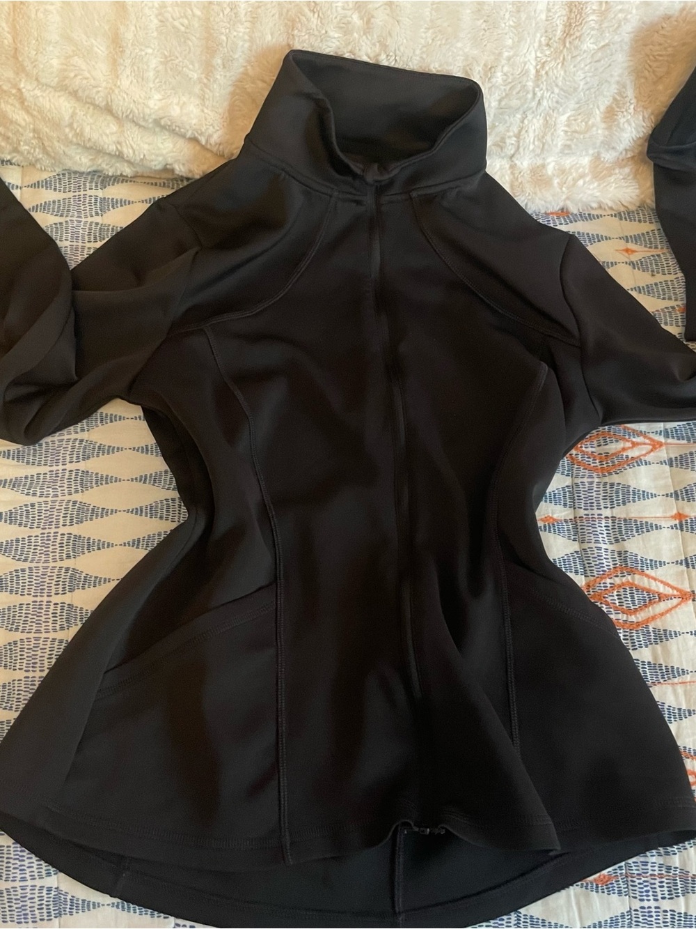 Apana Black Long-Sleeve High-Neck Active Dress